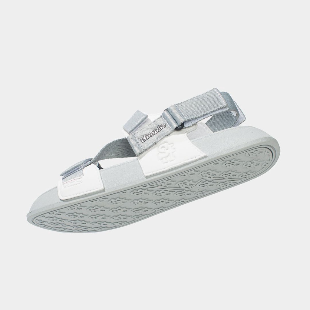 Giày Sandals Nam Nữ Shondo Platy 1 Xám Trắng PLA2020