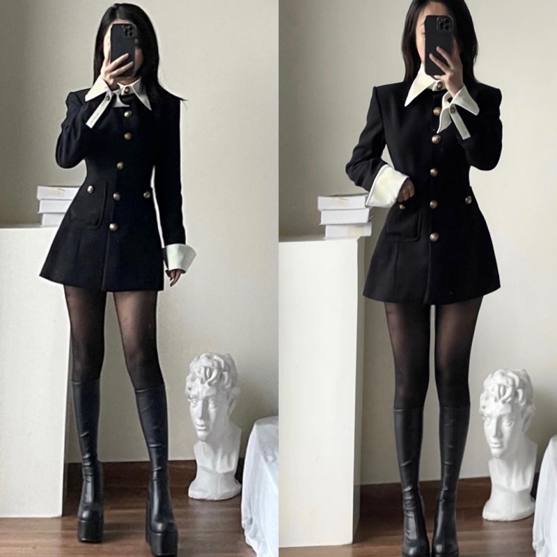 ĐẦM BLAZER NÚT VÀNG SANG CHẢNH GHALIA BLAZER
