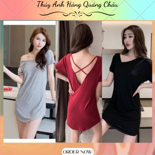 (VV2) Váy Ngủ Nữ Dáng Ngắn Hở Lưng Sexy - Hàng Quảng Châu Cao Cấp