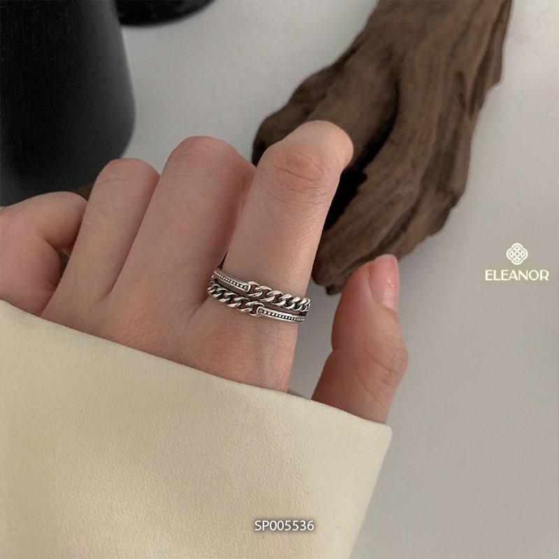 Nhẫn nữ hở bạc 925 Eleanor Accessories thiết kế mắt xích phong cách cá tính phụ kiện trang sức 5536
