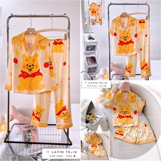 Pyjama Lụa Latin Thiết Kế Cao Cấp Booboo Gấu Pooh- Tiên Suri House