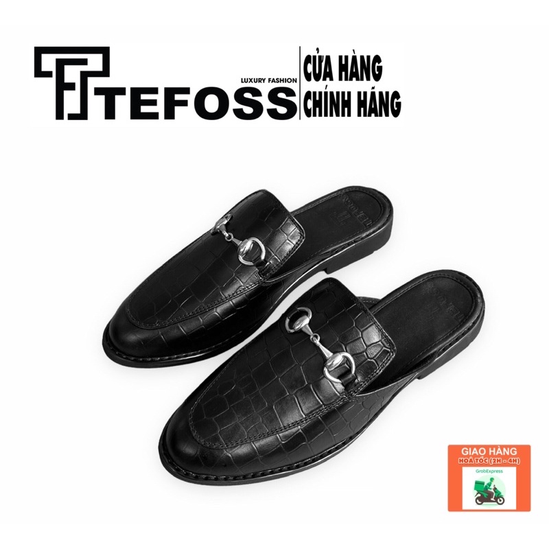 Giày sục nam da bò thật TEFOSS HT01 đen/nâu size 35-45 trẻ trung và sành điệu