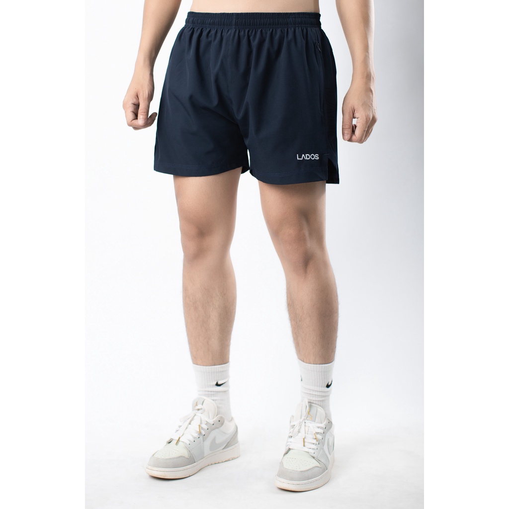 Quần short đùi thể thao nam 2 lớp Lados-4089 dù co giãn, thấm hút, có túi kéo, tập gym, chạy bộ