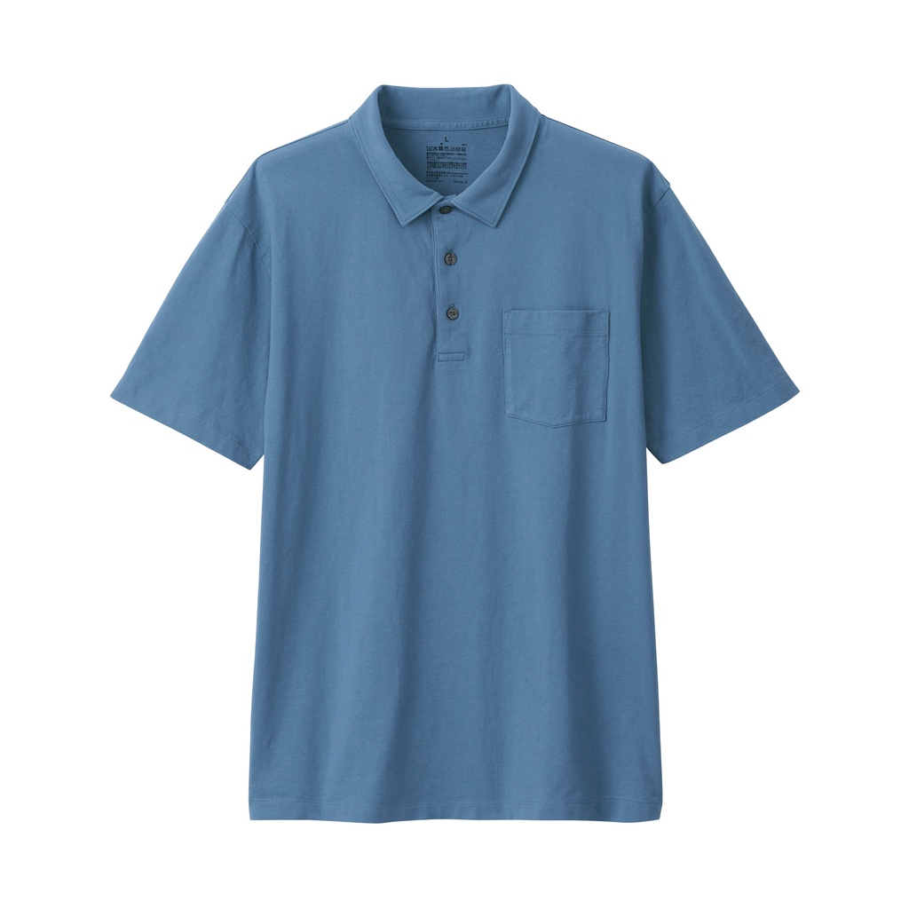 MUJI ÁO POLO VẢI JERSEY WASHED NAM