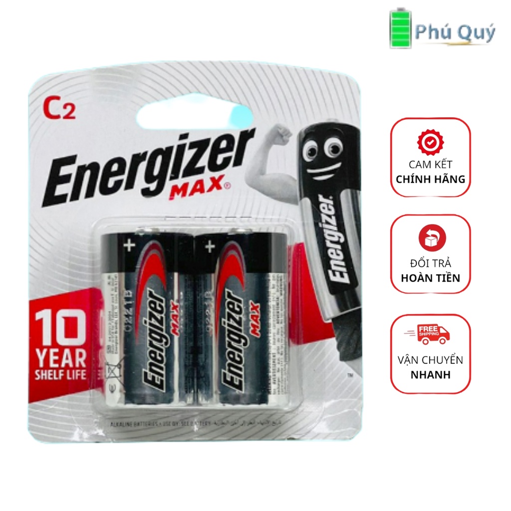 Pin trung Energizer C vỉ 2 viên e93 lr14