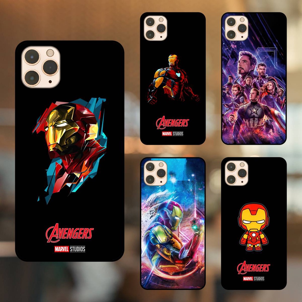 Ốp lưng điện thoại iPhone 11 Pro Max viền đen Iron Man Người Sắt Marvel Avengers