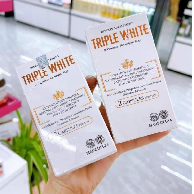 VIÊN UỐNG TRIPLE WHITE - VIÊN UỐNG GLUTATHION 1200MG TRẮNG DA, MỜ NÁM