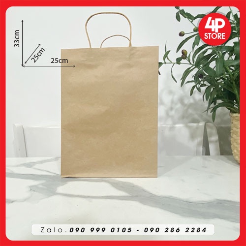 01 TÚI KRAFT 25X33X25CM - TÚI VUÔNG HÔNG TO