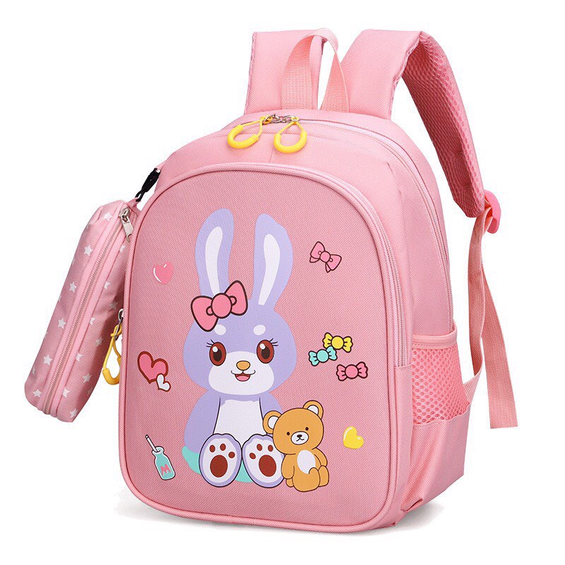 Balo cho bé gái đi học mẫu giáo mầm non chống thấm nước,siêu nhẹ,kích thước 31cm* 10cm* 26cm