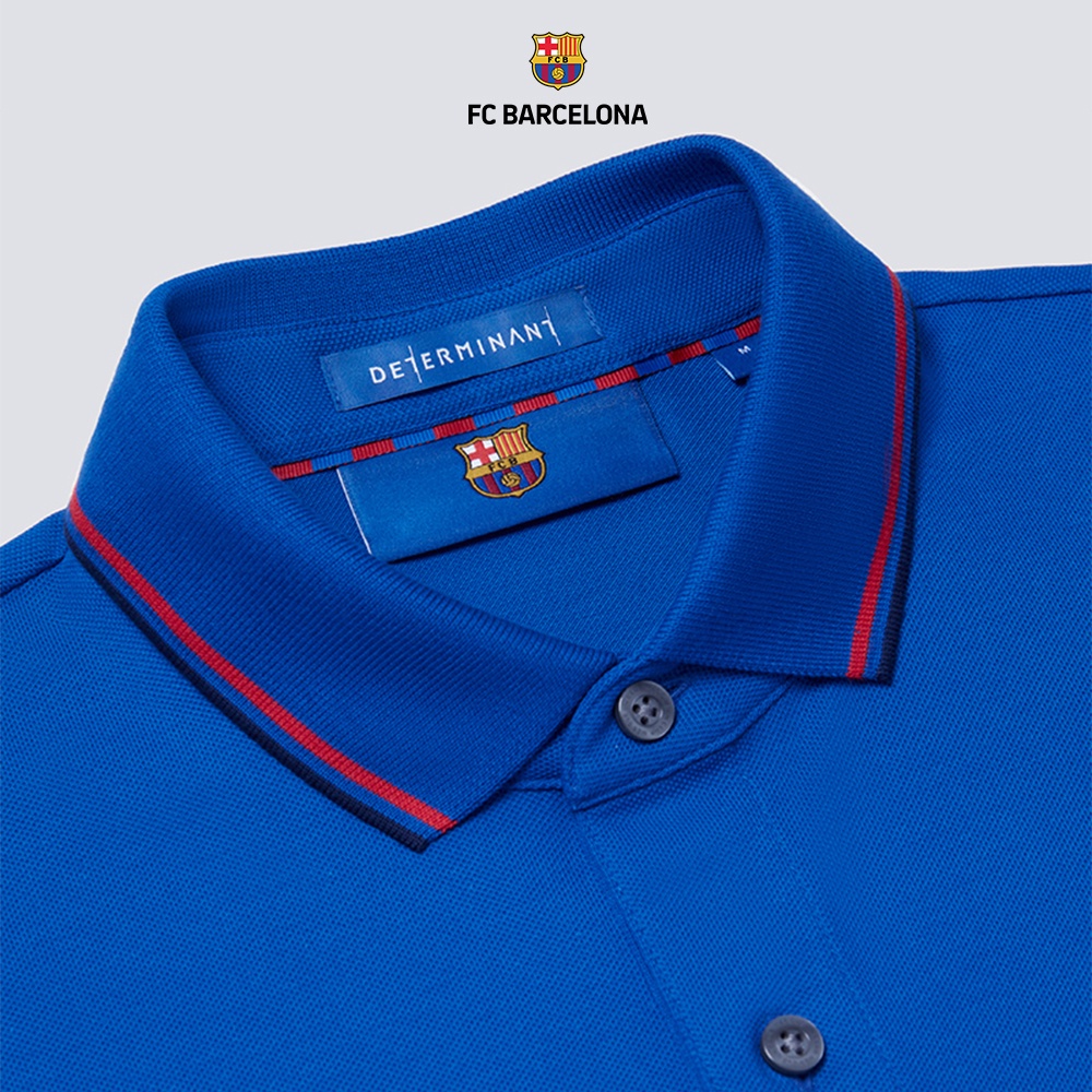 Áo thun Polo nam DETERMINANT hợp tác với FC Barcelona màu xanh nước biển - Blue