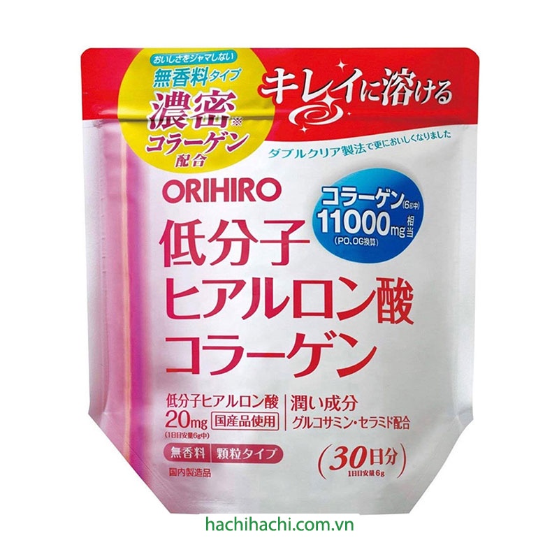 Bột Collagen Hyaluronic Acid Làm Đẹp Da Orihiro 11000mg 180g/túi