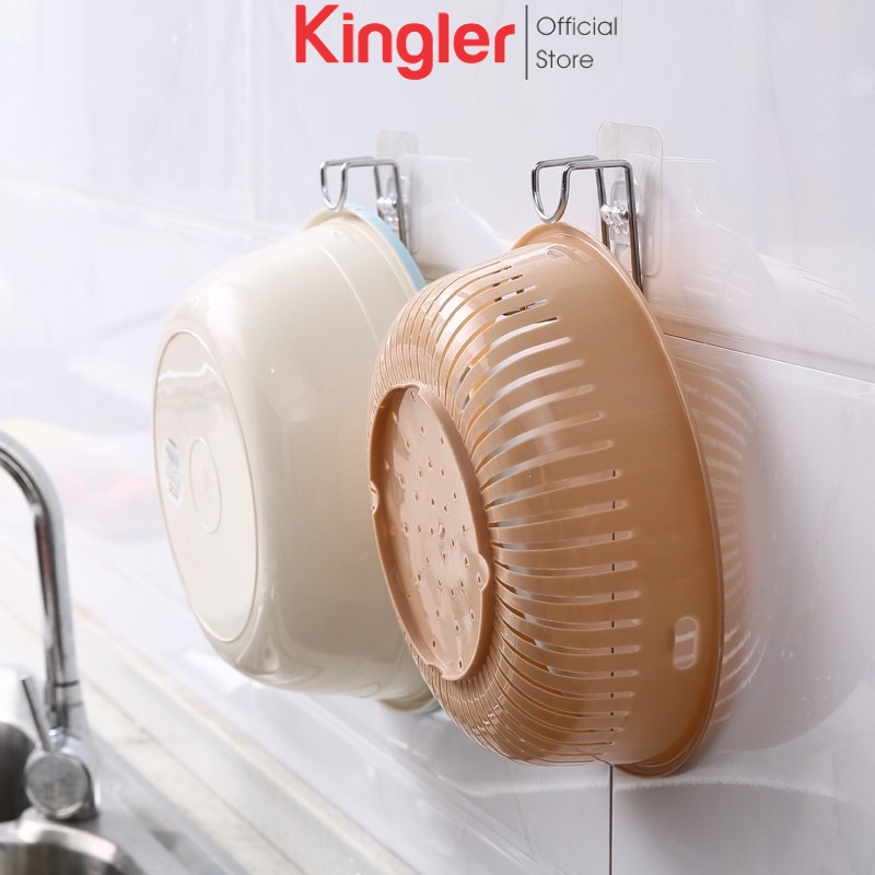 Móc Inox Dán Tường Nhà Tắm, Treo Chậu, Thau, Móc Treo Đồ Đa Năng, Móc Inox Chữ L Gắn Tường Không Khoan Đục. Kingler 2013