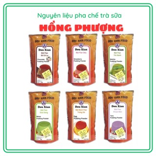 Bột bánh flan pudding Dou Xian gói 1kg vị trứng trà xanh matcha socola khoai môn dưa gang