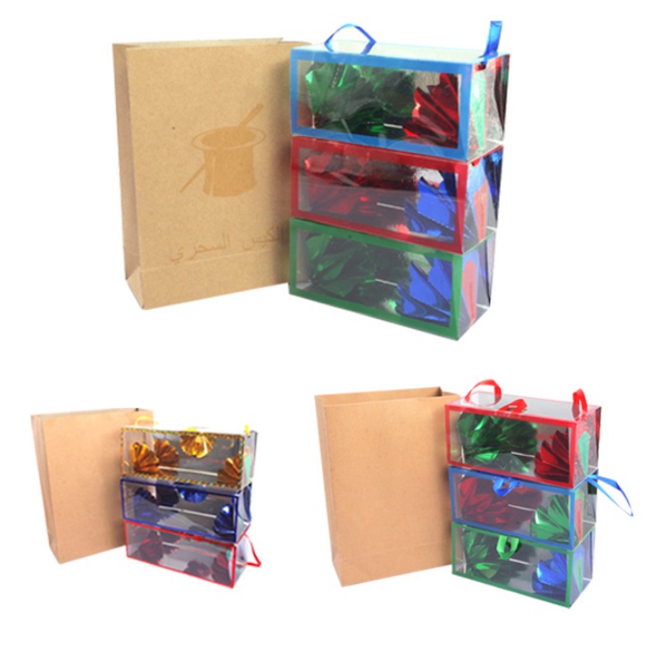 Ảo thuật túi ra hoa, túi ra giỏ hoa Trung 25x18.5cm mẫu mới dễ rút hộp hoa hơn mẫu cũ