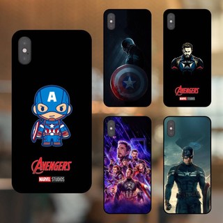 Ốp lưng điện thoại iPhone X, Xs viền đen Captain America Marvel Avengers