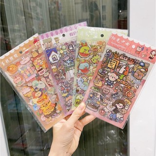 [Xưởng sỉ] Combo 5 Set hình dán, sticker cute 6 tấm