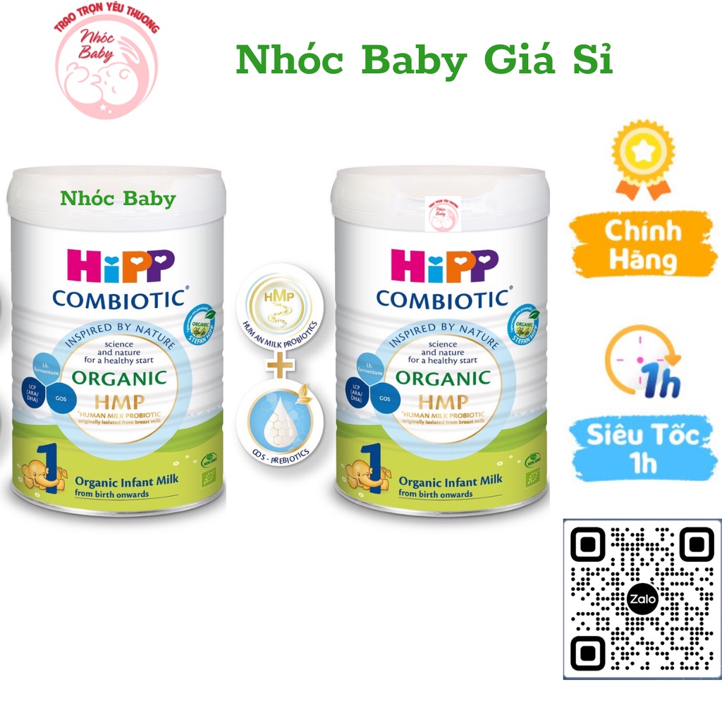 Mua 1 tặng 1 Sữa HiPP 1 Organic Combiotic Lon 800g sữa bột công thức tăng cường sức khoẻ hệ miễn dịch DHA Date 2024