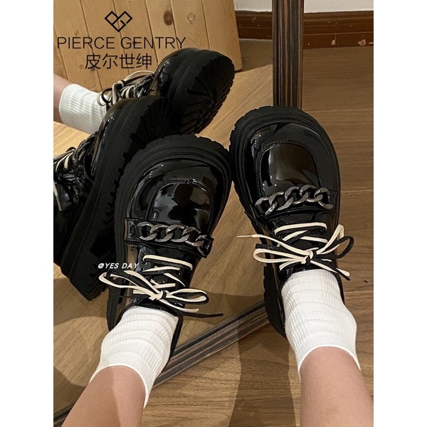 Giày oxford da đế dày phong cách retro Pháp muffin ngọt ngào thoáng mát giày mũi to Mary Jane cho nữ