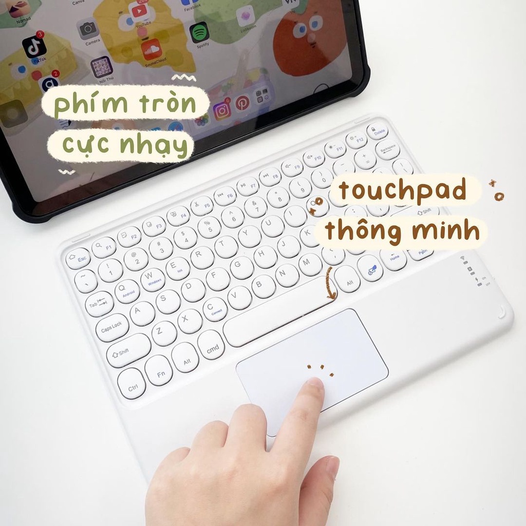 [Bảo Hành 6 tháng 1 đổi 1] Bàn Phím Bluetooth Mini Kèm Touchpad Cho Máy Tính Bảng Điện Thoại