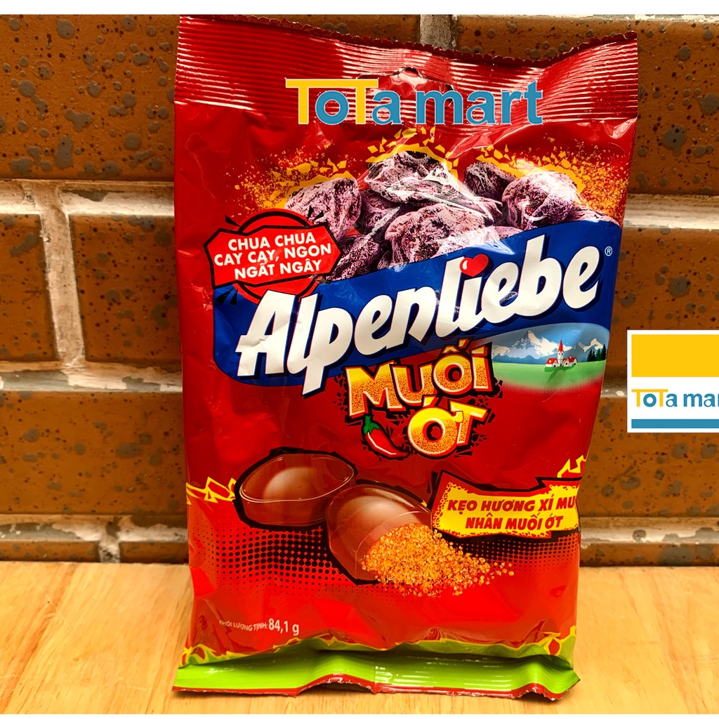 Mới! HOT! Kẹo xí muội nhân muối ớt Alpenliebe gói nhỏ 84,1g, gói lớn 217g