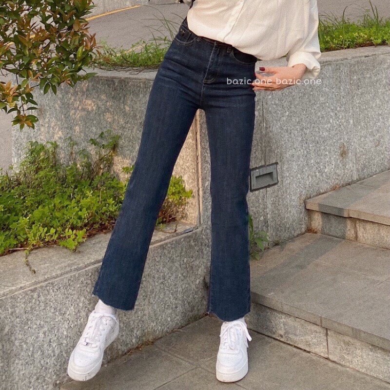 Quần bò jean ống đứng nữ jeans cạp cao co giãn 4 chiều phong cách Hàn Quốc huyenjean_06 ms11 | BigBuy360 - bigbuy360.vn
