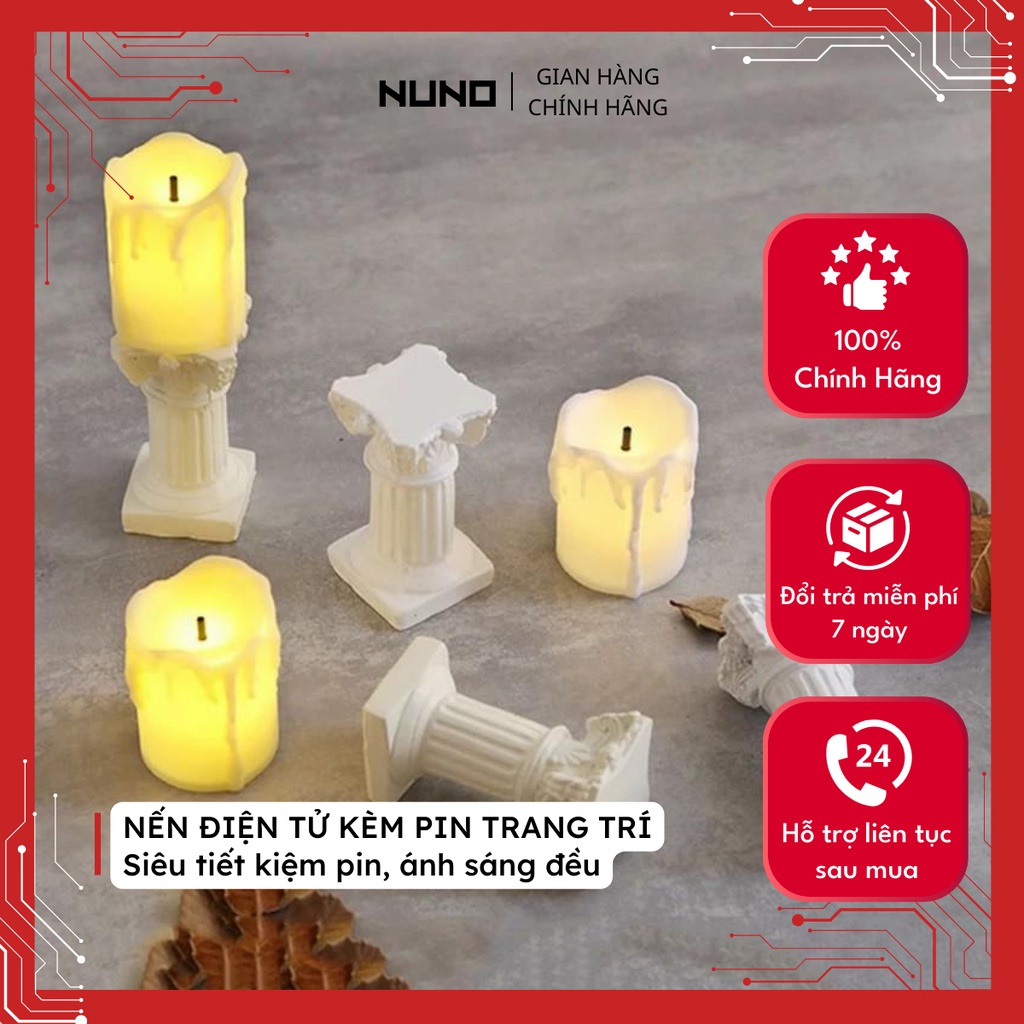 Nến Điện Tử Kèm Pin NUNO Trang Trí Phòng Học, Phòng Trang Điểm, Phòng Ngủ, Decord Spa