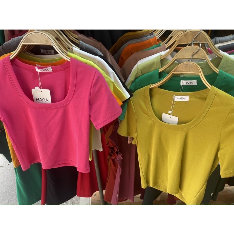 Áo phông Croptop ngắn tay dáng ôm, Áo thun dáng ngắn form ôm XX755 - NhiNhi Shop