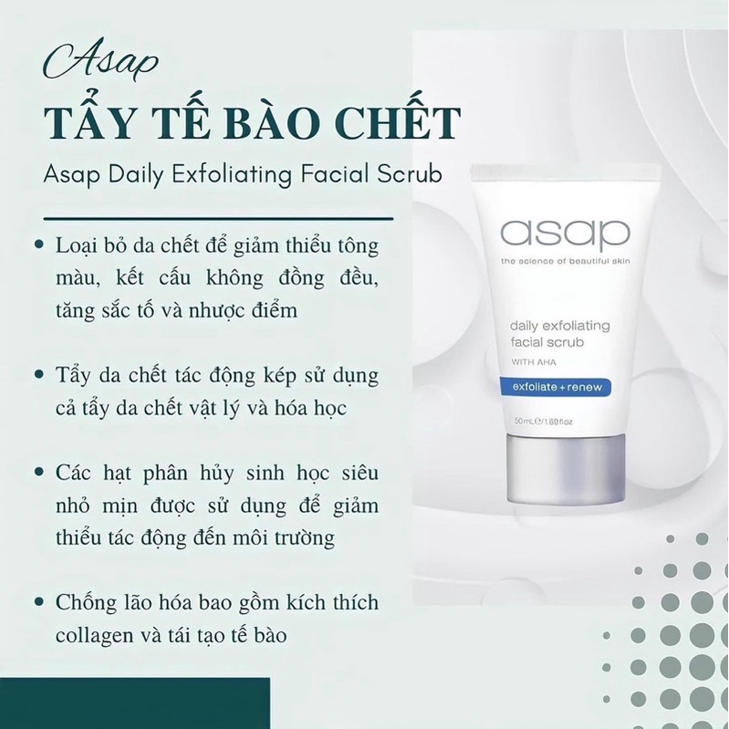 Tẩy Tế Bào Chết Vật Lý ASAP Daily Exfoliating Scrub AHA - 50ml