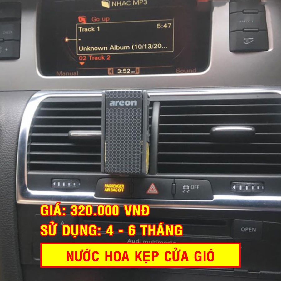 Nước hoa ô tô kẹp cửa gió điều hòa AREON SPORT GOLD Sang trọng Nhập Khẩu Bulgaria