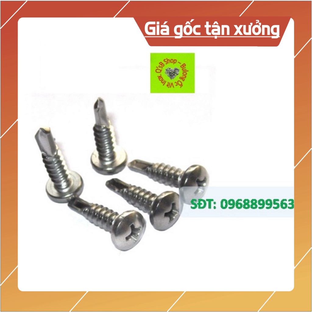 Vít tự khoan đầu tròn inox, inox 410, inox 304, vít phá đầu bi, vít đuôi cá đầu cầu din 7504T