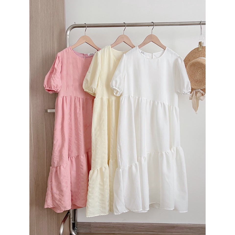 Váy babydoll chất xốp 2 lớp xếp tầng bồng bềnh LACO88
