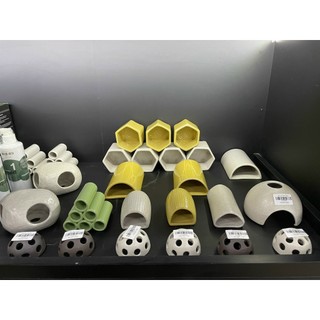 Đồ chơi tép bằng gốm, trang trí bể thủy sinh - Bán cầu lỗ tráng men