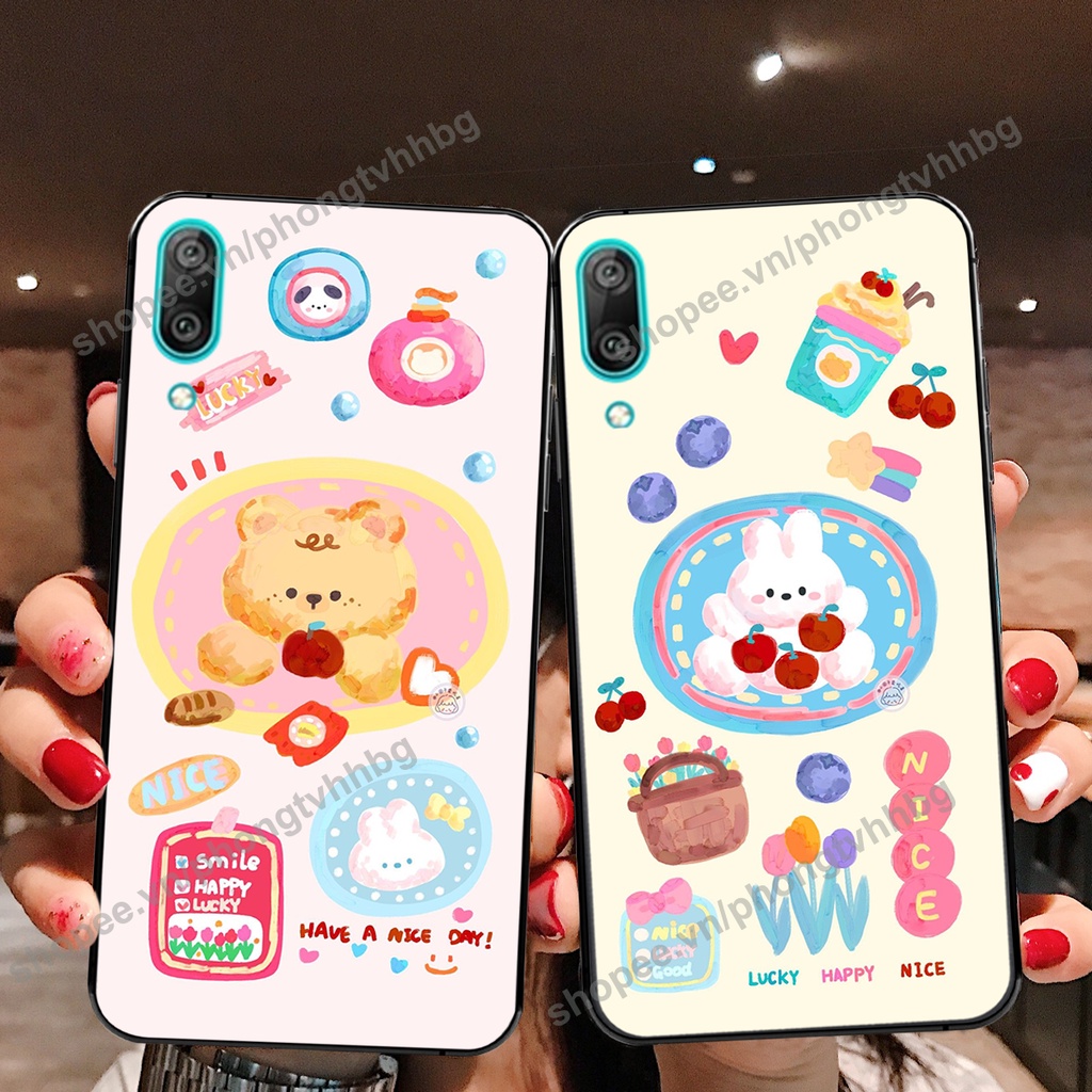 Ốp lưng Huawei Y7 Pro 2019 GẤU DÂU chi bi hoạt hình cute siêu rẻ