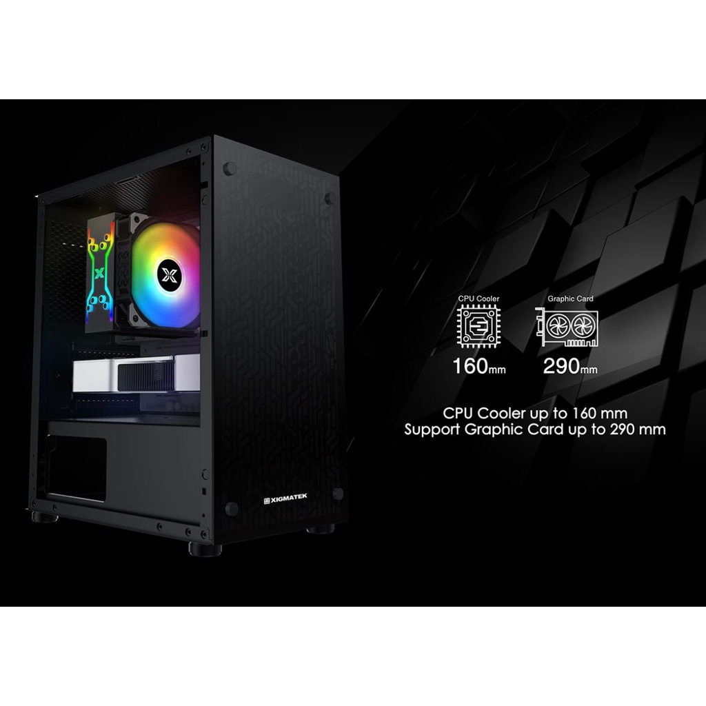 Vỏ Case XIGMATEK NYM 2F (TẶNG KÈM 2FAN RGB) | BigBuy360 - bigbuy360.vn