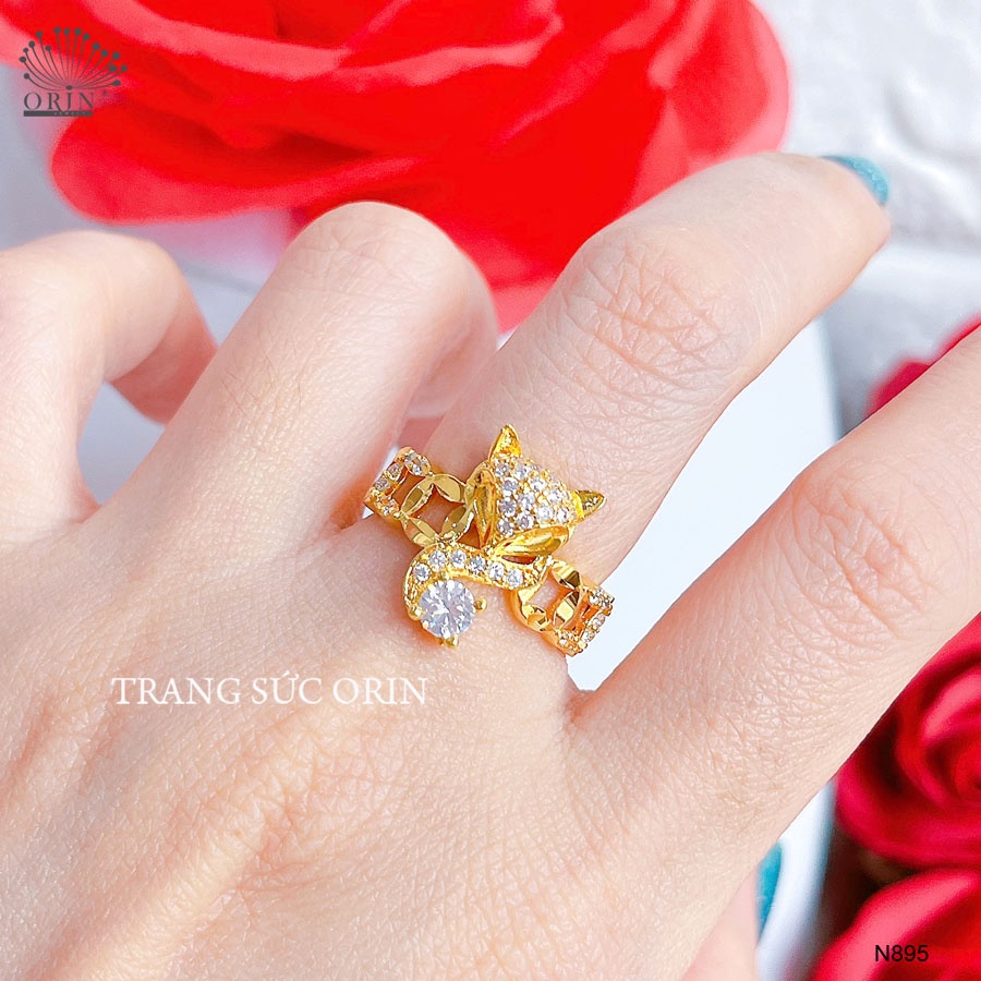 Nhẫn hồ ly chiêu tài đính đá thiết kế cao cấp Orin N895