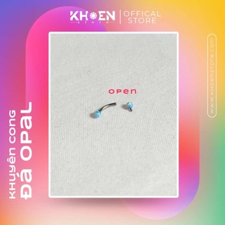 (1 Chiếc) Khuyên cong 8mm - Đá Opal - Khoen Store