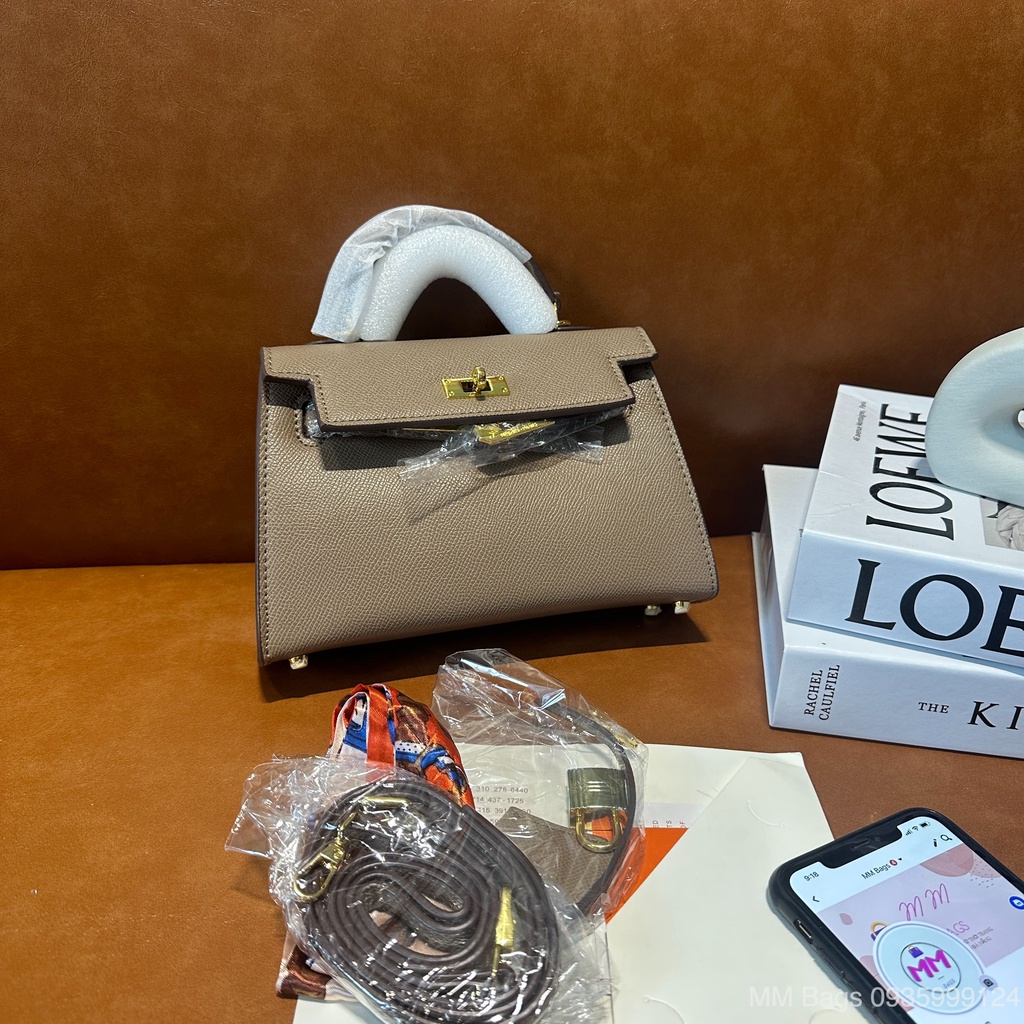 Túi xách nữ đeo chéo MM Bags túi công sở,đi chơi sang chảnh HM size 19cm da rắn da gạo