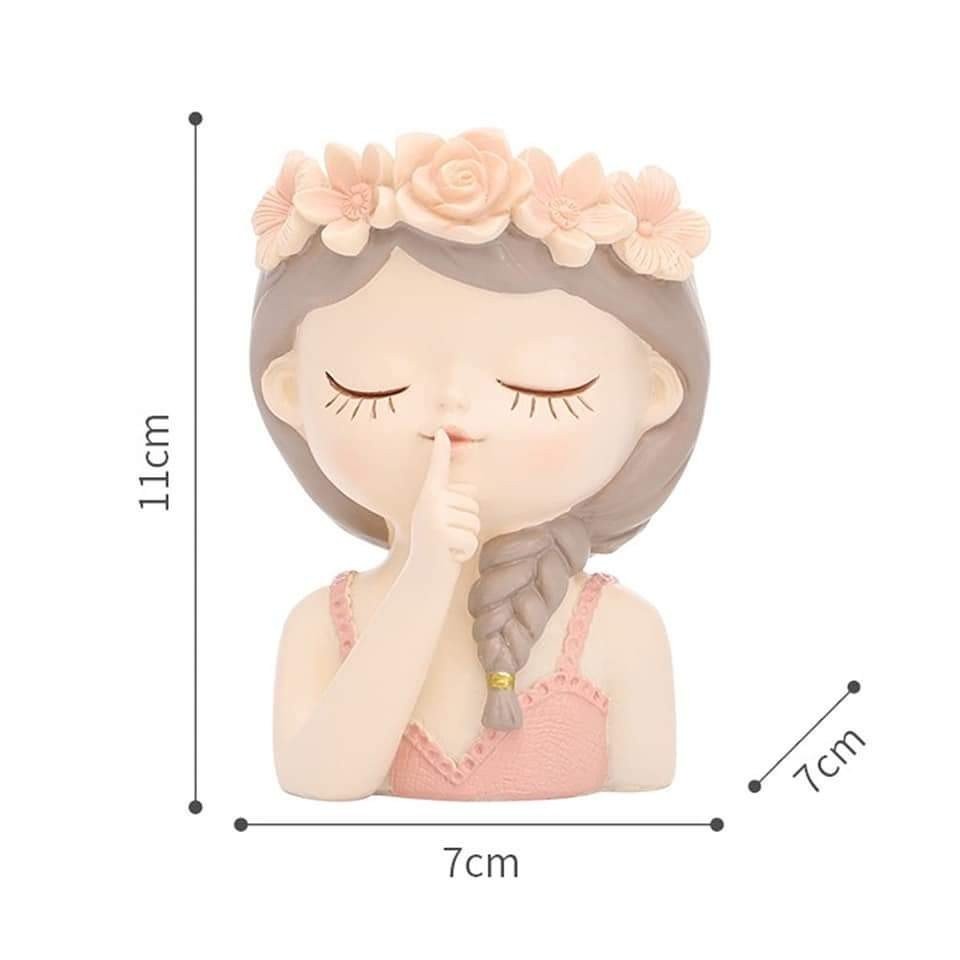 "Hoả tốc" Bình hoa cô gái mini cắm sẵn hoa khô baby