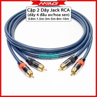 Dây jack rca 4 đầu av hoa sen, dài 5met-8met-10met.