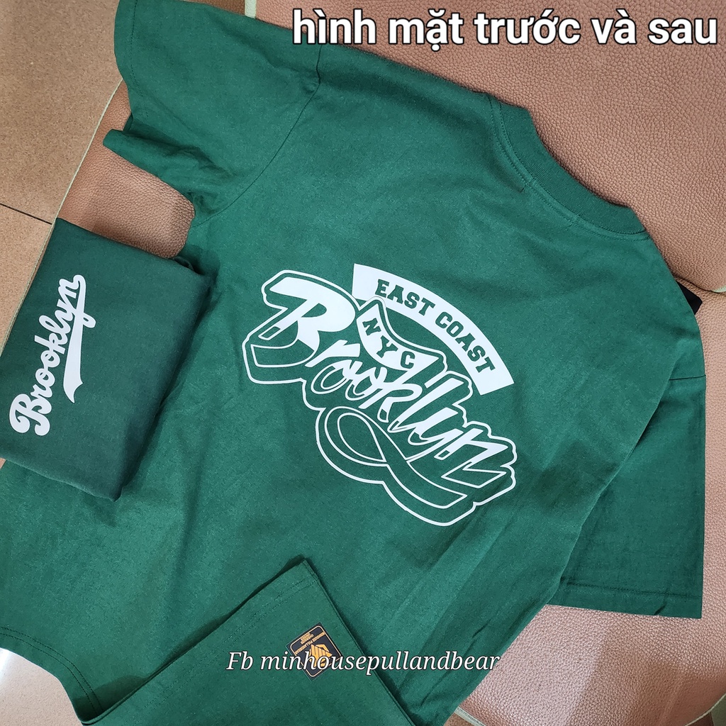 Áo thun phản quang màu xanh lá đậm, in chữ 3D cả 2 mặt, phông oversize cho cả nam nữ unisex