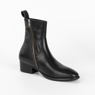[DORIS] Giày Zip Lukas Boot mũi nhọn da bò đế phíp gỗ