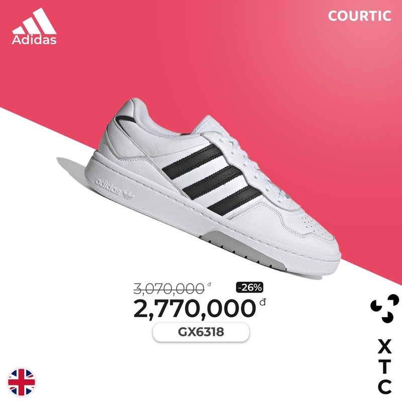 Giày adidas courtic white GX6318