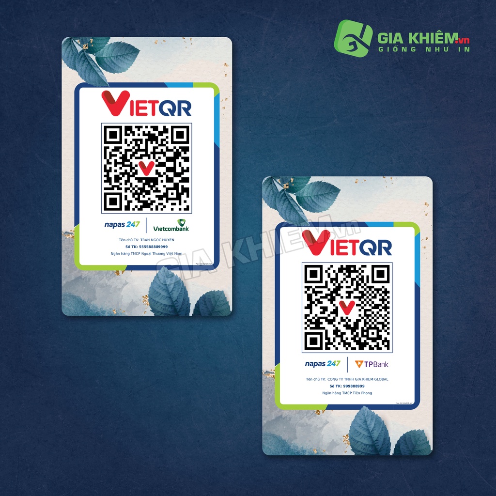 Card bo góc in mã QR ngân hàng của bạn size 9x5.5cm