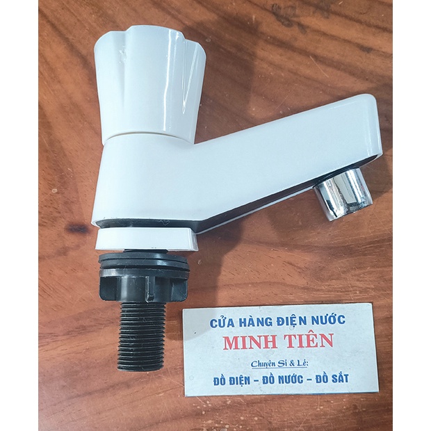 Vòi chậu Lavabo nhựa, vòi rửa mặt  nhựa ABS màu trắng.