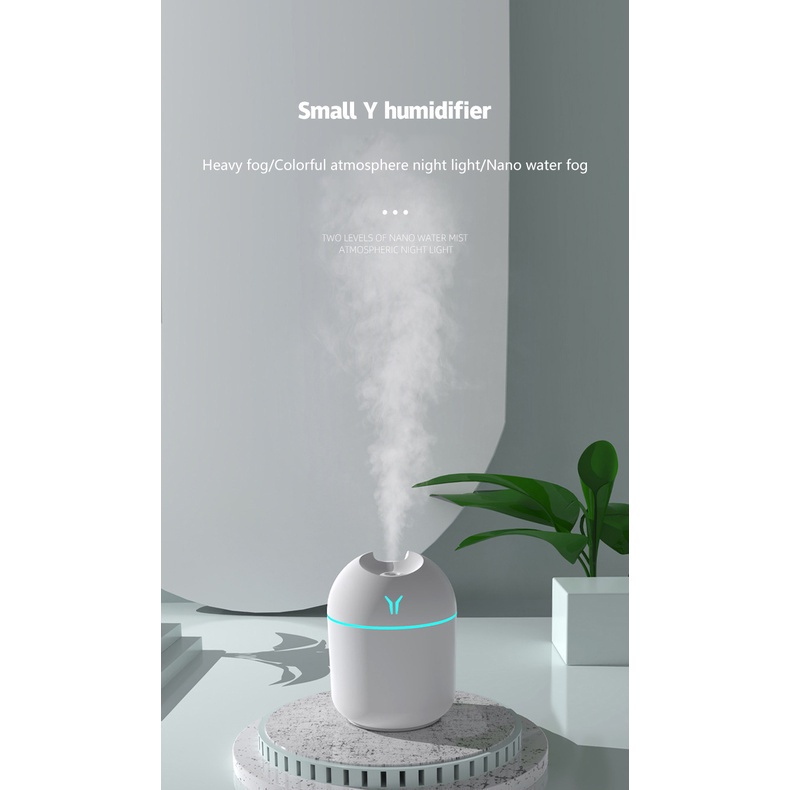 Máy phun sương tạo độ ẩm AILIYA mini để bàn sạc USB tiện lợi dành cho xe hơi