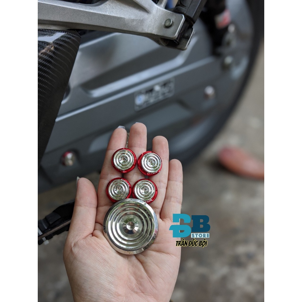 Bộ ốc nút che carte+ 4 ốc gắn hộp sênh inox 304 mẫu Thái gắn các dòng xe Honda