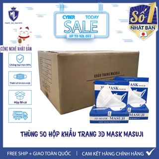 Thùng Khẩu Trang 3D Mask Masuji Công Nghệ Dập Nhật Bản ( Thùng 50 Hộp)