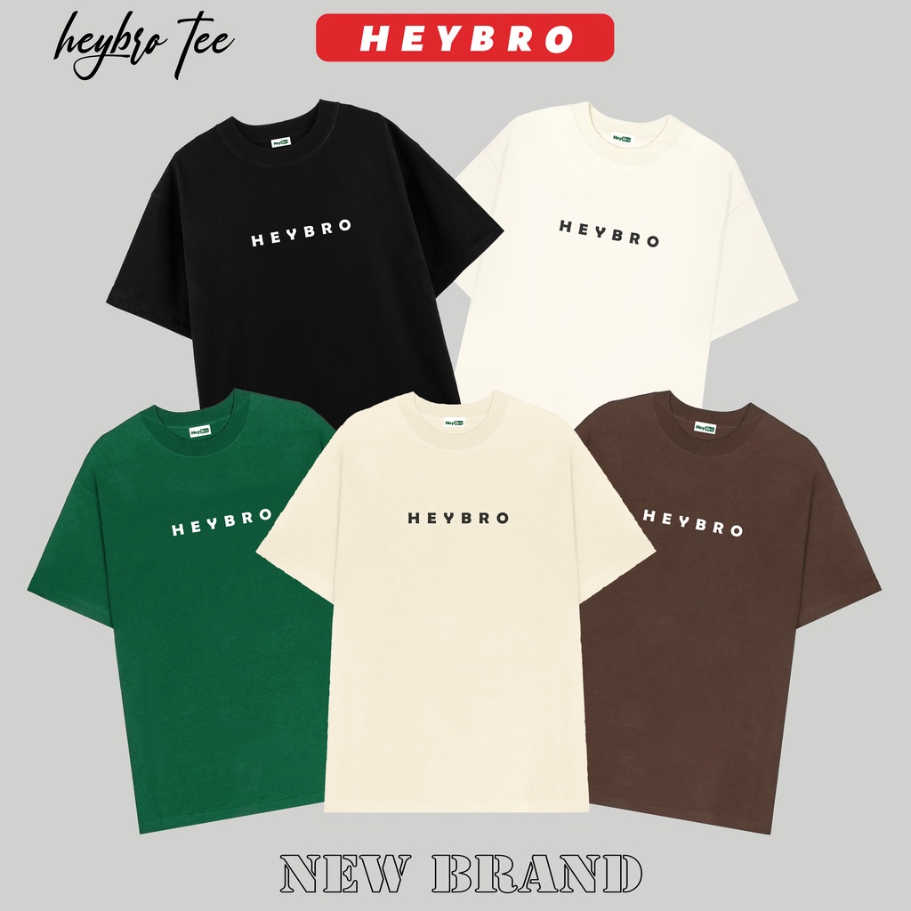 Áo thun nam nữ local brand HEYBRO basic TEE phom rộng tay lỡ phong cách GenZ