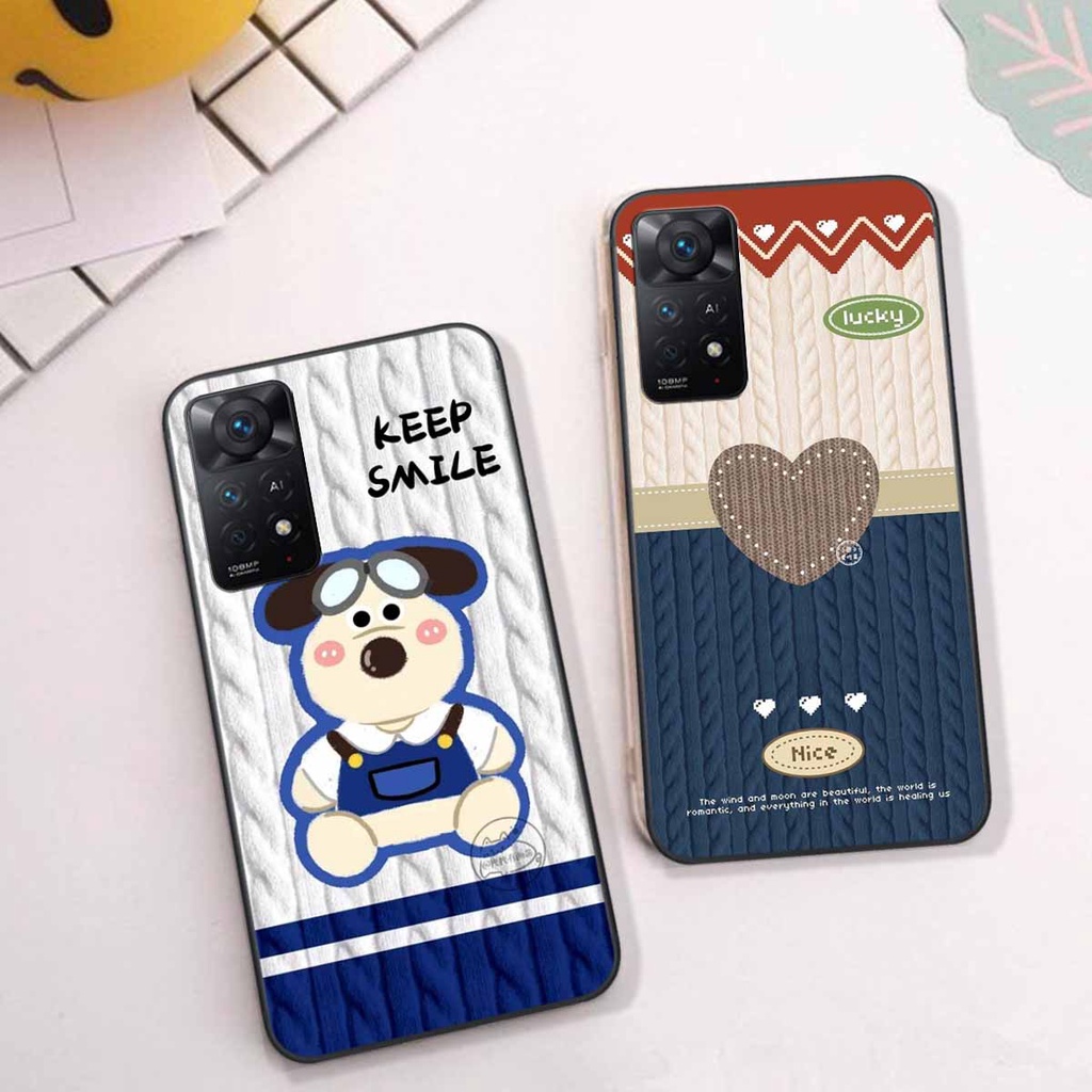 Ốp lưng Xiaomi Poco M4 Pro /M4 Pro 5G /X4 Pro 5G/Note 11Pro China in hình họa tiết len Lucky Bunny,Bear,Smile