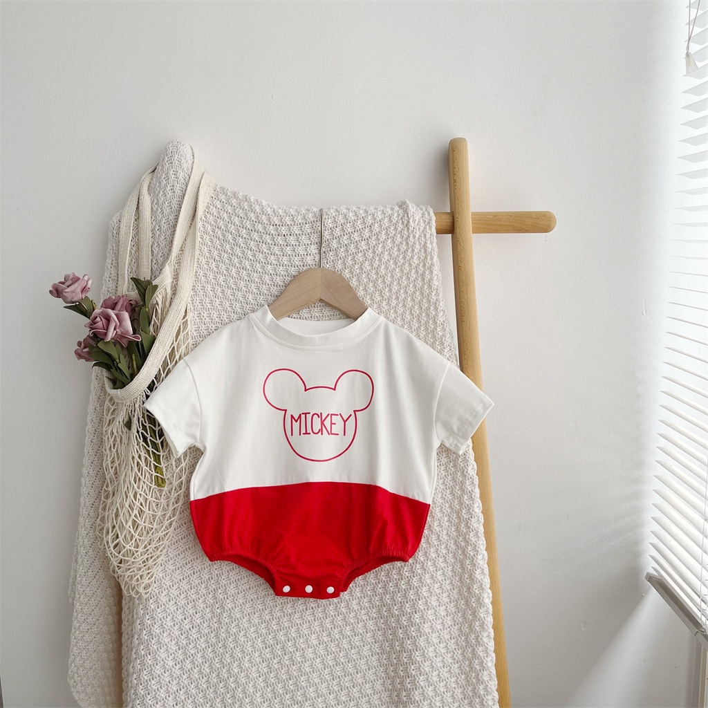 Bộ Áo Liền Quần Dáng Rộng In Hoạt Hình Kiểu Hàn Quốc Thời Trang Mùa Hè Cho Bé Sơ Sinh Bodysuit cho bé trai